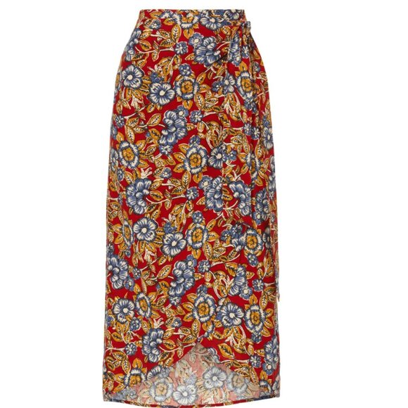 FAHERTY Pacifica Linen Wrap Skirt - Red Desert Bloom Small - Picture 12 of 12